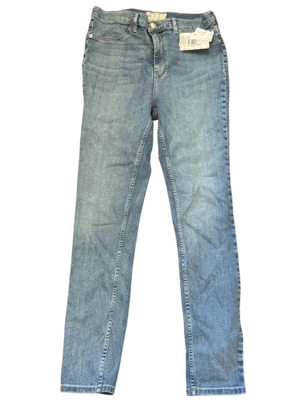 Free People Womens W31 Blue Denim Jeans Straight Leg Casual Stretch